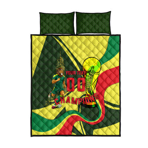Personalized Senegal Champions World Football 2026 Quilt Bed Set Lions Of Teranga - Great Mosque Of Touba Pattern