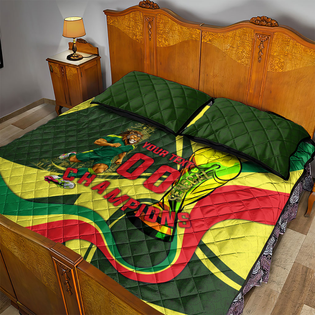 Personalized Senegal Champions World Football 2026 Quilt Bed Set Lions Of Teranga - Great Mosque Of Touba Pattern