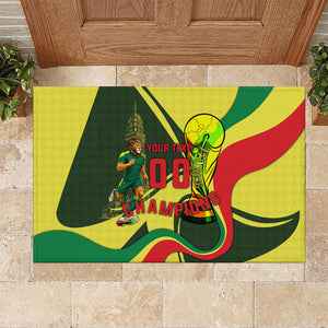 Personalized Senegal Champions World Football 2026 Rubber Doormat Lions Of Teranga - Great Mosque Of Touba Pattern