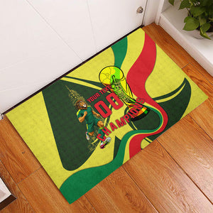 Personalized Senegal Champions World Football 2026 Rubber Doormat Lions Of Teranga - Great Mosque Of Touba Pattern