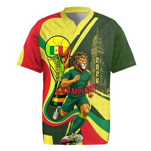 Personalized Senegal Champions World Football 2026 Rugby Jersey Lions Of Teranga - Great Mosque Of Touba Pattern