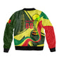 Personalized Senegal Champions World Football 2026 Sleeve Zip Bomber Jacket Lions Of Teranga - Great Mosque Of Touba Pattern