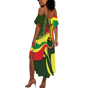 Personalized Senegal Champions World Football 2026 Summer Maxi Dress Lions Of Teranga - Great Mosque Of Touba Pattern