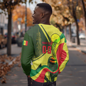 Personalized Senegal Champions World Football 2026 Sweatshirt Lions Of Teranga - Great Mosque Of Touba Pattern