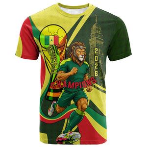 Personalized Senegal Champions World Football 2026 T shirt Lions Of Teranga - Great Mosque Of Touba Pattern