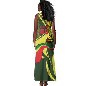 Personalized Senegal Champions World Football 2026 Tank Maxi Dress Lions Of Teranga - Great Mosque Of Touba Pattern