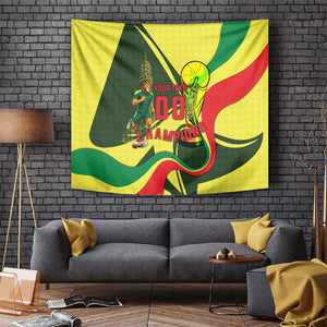 Personalized Senegal Champions World Football 2026 Tapestry Lions Of Teranga - Great Mosque Of Touba Pattern