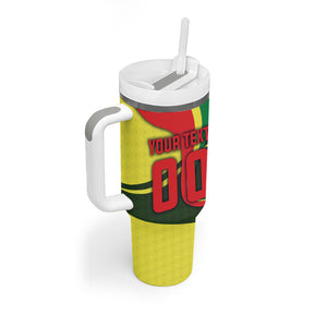Personalized Senegal Champions World Football 2026 Tumbler With Handle Lions Of Teranga - Great Mosque Of Touba Pattern
