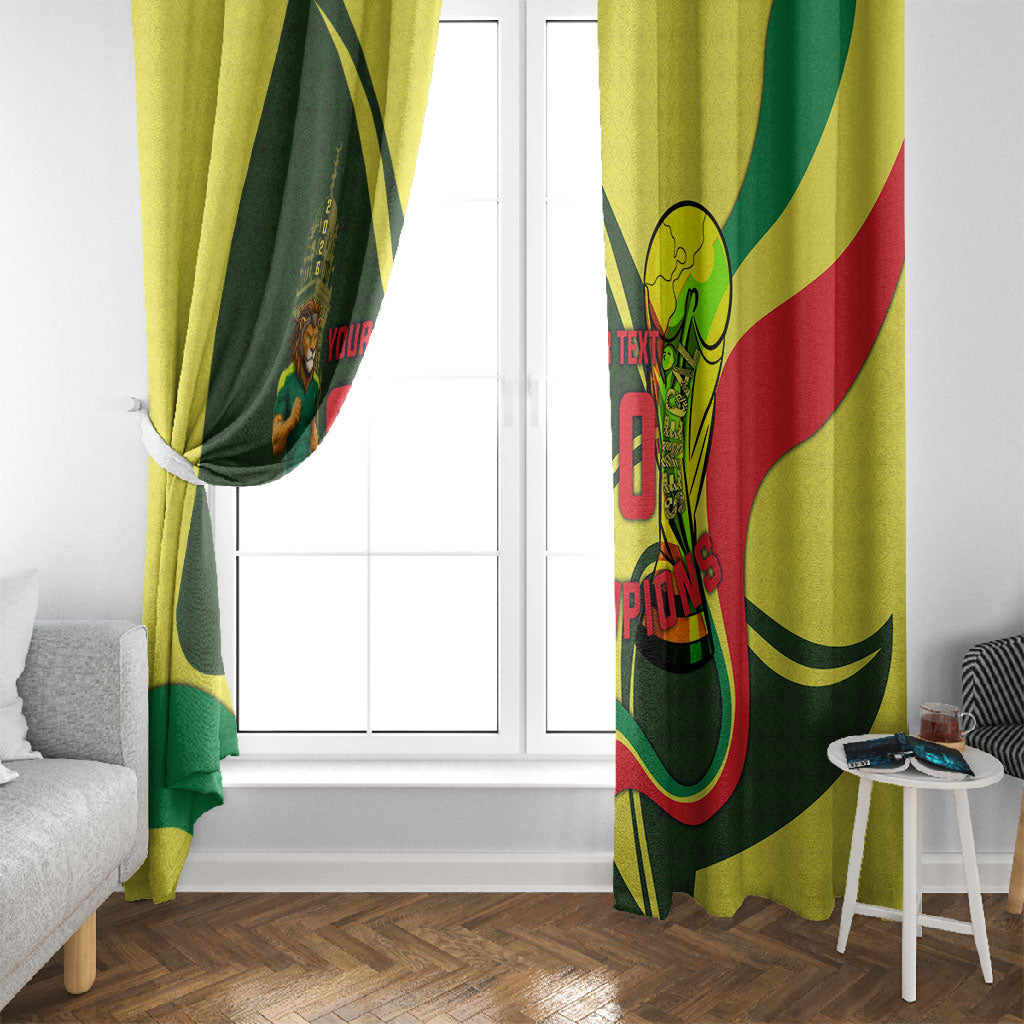 Personalized Senegal Champions World Football 2026 Window Curtain Lions Of Teranga - Great Mosque Of Touba Pattern