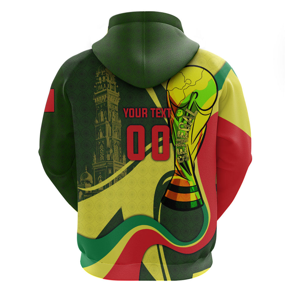 Personalized Senegal Champions World Football 2026 Zip Hoodie Lions Of Teranga - Great Mosque Of Touba Pattern