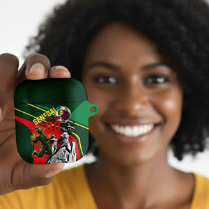 Custom Senegal Champions Football 2026 AirPods Case Teranga Lions G.O.A.T Mascot - African Renaissance Monument