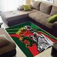 Custom Senegal Champions Football 2026 Area Rug Teranga Lions G.O.A.T Mascot - African Renaissance Monument