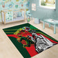 Custom Senegal Champions Football 2026 Area Rug Teranga Lions G.O.A.T Mascot - African Renaissance Monument