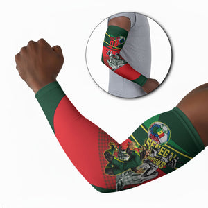 Custom Senegal Champions Football 2026 Arm Sleeves Teranga Lions G.O.A.T Mascot - African Renaissance Monument