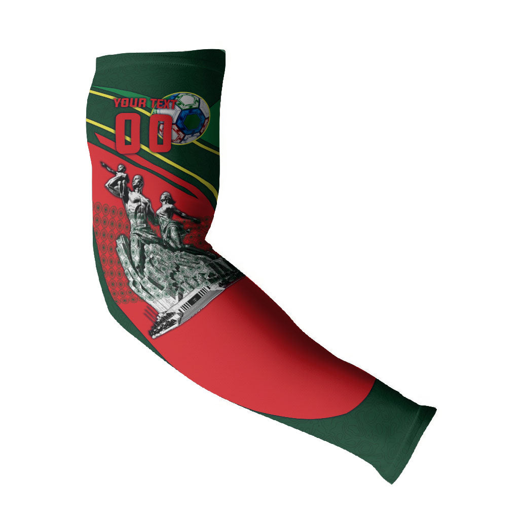 Custom Senegal Champions Football 2026 Arm Sleeves Teranga Lions G.O.A.T Mascot - African Renaissance Monument