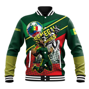 Custom Senegal Champions Football 2026 Baseball Jacket Teranga Lions G.O.A.T Mascot - African Renaissance Monument