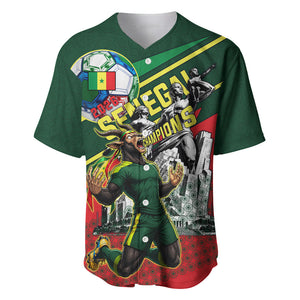 Custom Senegal Champions Football 2026 Baseball Jersey Teranga Lions G.O.A.T Mascot - African Renaissance Monument