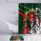 Custom Senegal Champions Football 2026 Bathroom Set Teranga Lions G.O.A.T Mascot - African Renaissance Monument