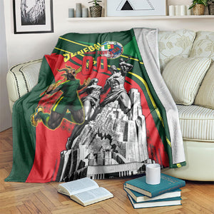 Custom Senegal Champions Football 2026 Blanket Teranga Lions G.O.A.T Mascot - African Renaissance Monument