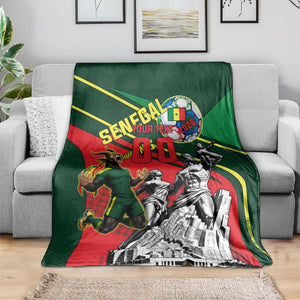 Custom Senegal Champions Football 2026 Blanket Teranga Lions G.O.A.T Mascot - African Renaissance Monument