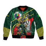 Custom Senegal Champions Football 2026 Bomber Jacket Teranga Lions G.O.A.T Mascot - African Renaissance Monument