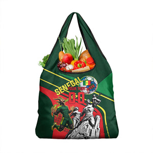 Custom Senegal Champions Football 2026 Grocery Bag Teranga Lions G.O.A.T Mascot - African Renaissance Monument