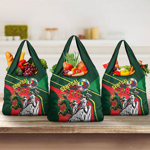 Custom Senegal Champions Football 2026 Grocery Bag Teranga Lions G.O.A.T Mascot - African Renaissance Monument