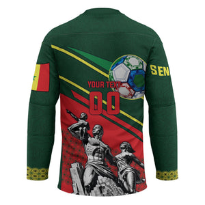 Custom Senegal Champions Football 2026 Hockey Jersey Teranga Lions G.O.A.T Mascot - African Renaissance Monument