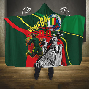 Custom Senegal Champions Football 2026 Hooded Blanket Teranga Lions G.O.A.T Mascot - African Renaissance Monument