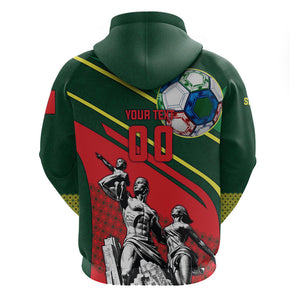 Custom Senegal Champions Football 2026 Hoodie Teranga Lions G.O.A.T Mascot - African Renaissance Monument