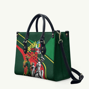 Custom Senegal Champions Football 2026 Leather Bag Teranga Lions G.O.A.T Mascot - African Renaissance Monument