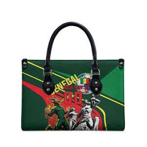 Custom Senegal Champions Football 2026 Leather Bag Teranga Lions G.O.A.T Mascot - African Renaissance Monument