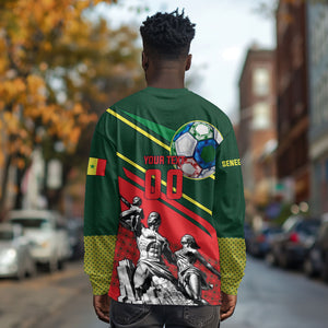 Custom Senegal Champions Football 2026 Long Sleeve Shirt Teranga Lions G.O.A.T Mascot - African Renaissance Monument