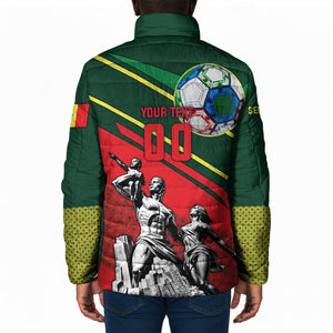 Custom Senegal Champions Football 2026 Padded Jacket Teranga Lions G.O.A.T Mascot - African Renaissance Monument