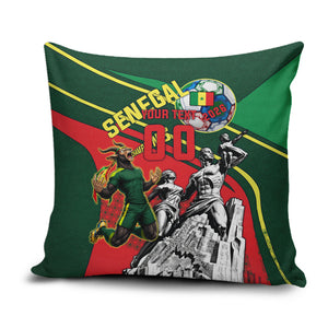 Custom Senegal Champions Football 2026 Pillow Cover Teranga Lions G.O.A.T Mascot - African Renaissance Monument