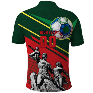 Custom Senegal Champions Football 2026 Polo Shirt Teranga Lions G.O.A.T Mascot - African Renaissance Monument