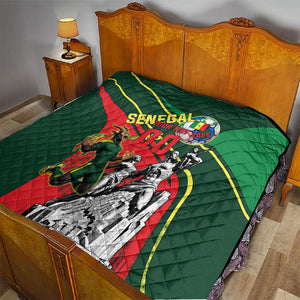 Custom Senegal Champions Football 2026 Quilt Teranga Lions G.O.A.T Mascot - African Renaissance Monument