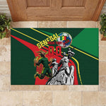 Custom Senegal Champions Football 2026 Rubber Doormat Teranga Lions G.O.A.T Mascot - African Renaissance Monument