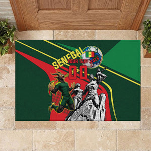 Custom Senegal Champions Football 2026 Rubber Doormat Teranga Lions G.O.A.T Mascot - African Renaissance Monument