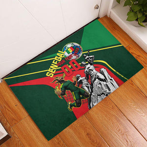Custom Senegal Champions Football 2026 Rubber Doormat Teranga Lions G.O.A.T Mascot - African Renaissance Monument