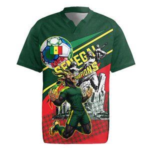 Custom Senegal Champions Football 2026 Rugby Jersey Teranga Lions G.O.A.T Mascot - African Renaissance Monument