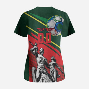 Custom Senegal Champions Football 2026 Scrub Top Teranga Lions G.O.A.T Mascot - African Renaissance Monument
