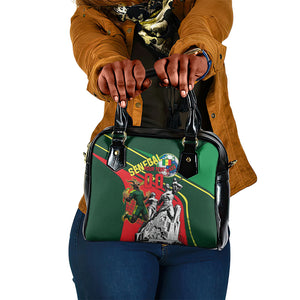 Custom Senegal Champions Football 2026 Shoulder Handbag Teranga Lions G.O.A.T Mascot - African Renaissance Monument