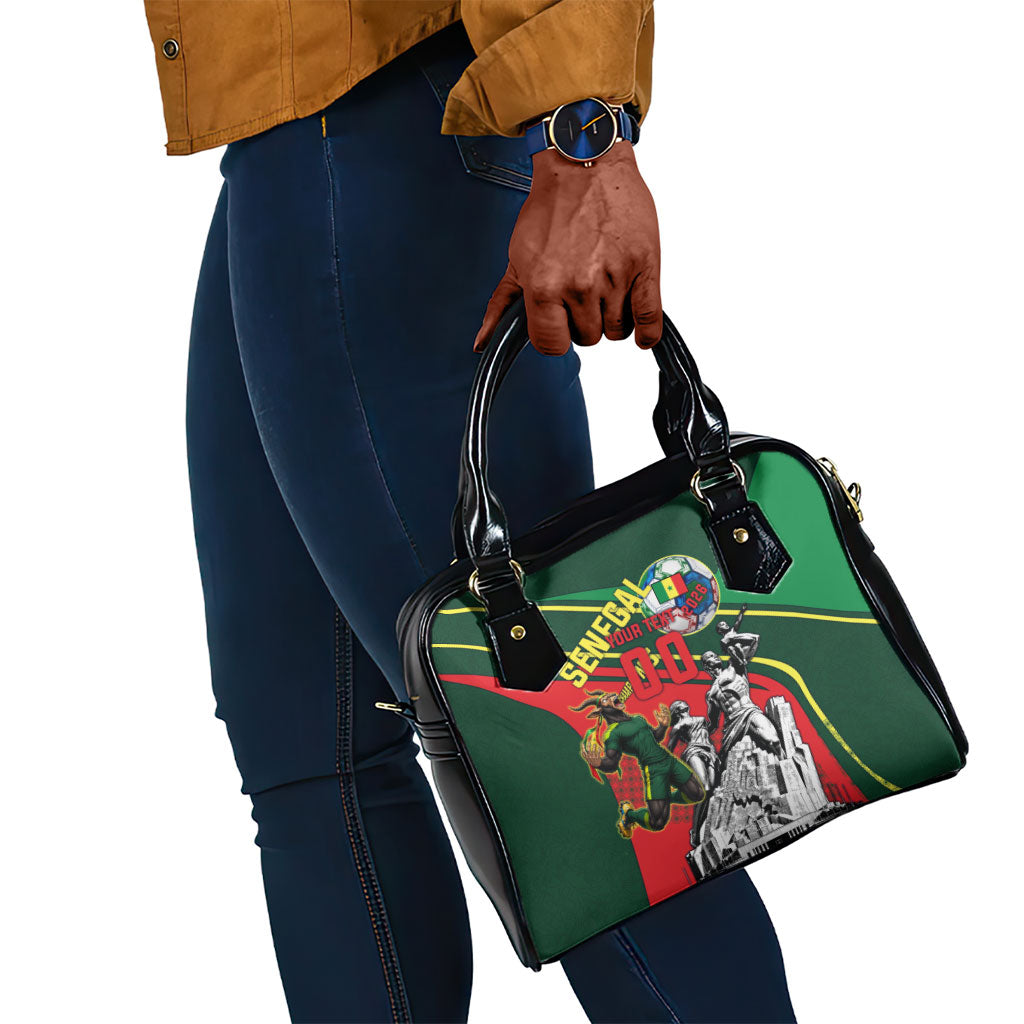 Custom Senegal Champions Football 2026 Shoulder Handbag Teranga Lions G.O.A.T Mascot - African Renaissance Monument