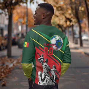 Custom Senegal Champions Football 2026 Sweatshirt Teranga Lions G.O.A.T Mascot - African Renaissance Monument