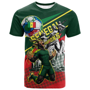 Custom Senegal Champions Football 2026 T shirt Teranga Lions G.O.A.T Mascot - African Renaissance Monument