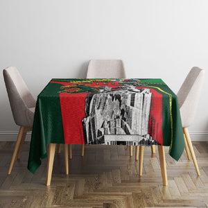 Custom Senegal Champions Football 2026 Tablecloth Teranga Lions G.O.A.T Mascot - African Renaissance Monument