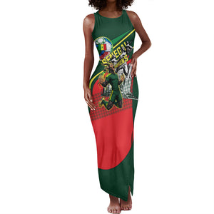 Custom Senegal Champions Football 2026 Tank Maxi Dress Teranga Lions G.O.A.T Mascot - African Renaissance Monument