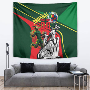 Custom Senegal Champions Football 2026 Tapestry Teranga Lions G.O.A.T Mascot - African Renaissance Monument