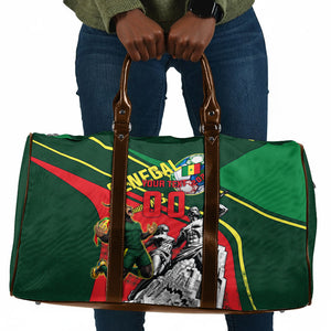 Custom Senegal Champions Football 2026 Travel Bag Teranga Lions G.O.A.T Mascot - African Renaissance Monument
